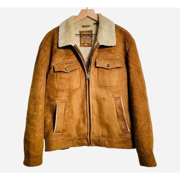 Levis Faux Suede Sherpa Lined Trucker 